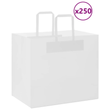 vidaXL 250 db fehér kraft papírzacskók fogantyúkkal 32x22x28 cm ajándéktasak