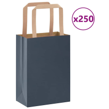 vidaXL 250 db kék kraft papírzacskók fogantyúkkal 15x8x21 cm ajándéktasak