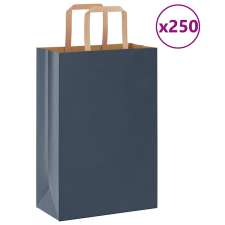 vidaXL 250 db kék kraft papírzacskók fogantyúkkal 21x11x31 cm ajándéktasak