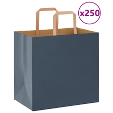 vidaXL 250 db kék kraft papírzacskók fogantyúkkal 26x17x25 cm ajándéktasak