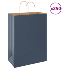 vidaXL 250 db kék kraft papírzacskók fogantyúkkal 32x17x44 cm ajándéktasak
