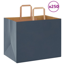 vidaXL 250 db kék kraft papírzacskók fogantyúkkal 32x22x24 cm ajándéktasak