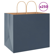 vidaXL 250 db kék papírzacskók fogantyúkkal 32x22x28 cm ajándéktasak