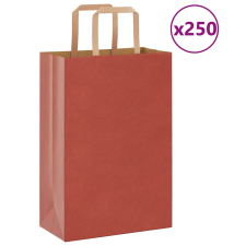 vidaXL 250 db piros kraft papírzacskók fogantyúkkal 21x11x31 cm ajándéktasak