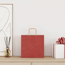 vidaXL 250 db piros kraft papírzacskók fogantyúkkal 26x17x25 cm ajándéktasak