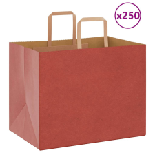 vidaXL 250 db piros kraft papírzacskók fogantyúkkal 32x22x24 cm ajándéktasak