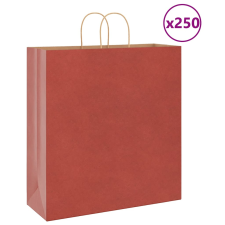 vidaXL 250 db piros kraft papírzacskók fogantyúkkal 45x17x48 cm ajándéktasak