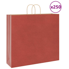 vidaXL 250 db piros kraft papírzacskók fogantyúkkal 54x15x49 cm ajándéktasak