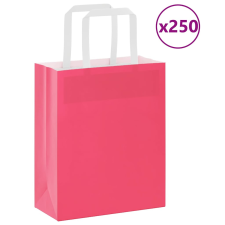 vidaXL 250 db rózsaszín kraft papírzacskók fogantyúkkal 18x8x22 cm ajándéktasak