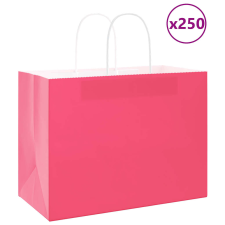 vidaXL 250 db rózsaszín kraft papírzacskók fogantyúkkal 32x17x25 cm ajándéktasak