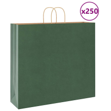 vidaXL 250 db zöld kraft papírzacskók fogantyúkkal 54x15x49 cm ajándéktasak