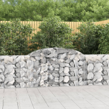 vidaXL 25 db íves horganyzott vas gabion kosár 300x30x80/100 cm kerti tárolás