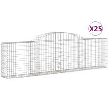 vidaXL 25 db íves horganyzott vas gabion kosár 300x30x80/100 cm (3146518) kerti tárolás