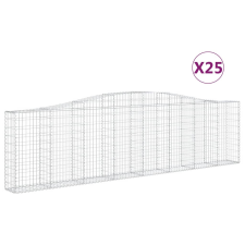 vidaXL 25 db íves horganyzott vas gabion kosár 400x30x100/120 cm (3145837) kerti tárolás