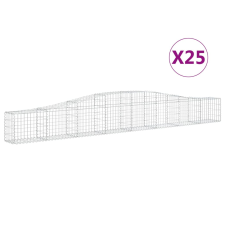 vidaXL 25 db íves horganyzott vas gabion kosár 400x30x40/60 cm (3145798) kerti tárolás