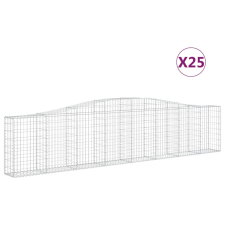 vidaXL 25 db íves horganyzott vas gabion kosár 400x30x80/100 cm (3145824) kerti tárolás