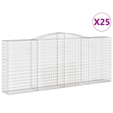 vidaXL 25 db íves horganyzott vas gabion kosár 400x50x160/180 cm kerti tárolás