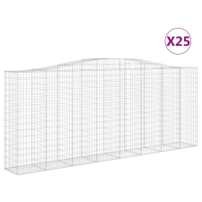 vidaXL 25 db íves horganyzott vas gabion kosár 400x50x160/180 cm kerti tárolás