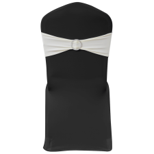 vidaXL 25 db nyújtható dekoratív szék pánt gyémántos csattal krém lakástextília