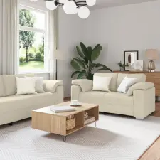 vidaXL 2 darabos kanapé szett párnákkal vászonból bútor
