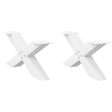 vidaXL 2 db acél fehér dohányzóasztal lábak X-alakú 70x(30-31) cm bútor