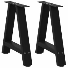 vidaXL 2 db acél fekete dohányzóasztal lábak A-alakú 38x(42-43) cm bútor
