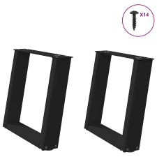 vidaXL 2 db acél fekete dohányzóasztal lábak U-alakú 50x(42-43) cm bútor