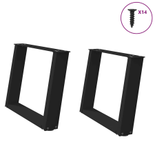 vidaXL 2 db acél fekete dohányzóasztal lábak U-alakú 60x(42-43) cm bútor