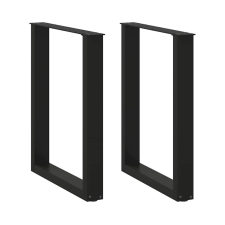 vidaXL 2 db acél fekete dohányzóasztal lábak U-alakú 70x(72-73) cm bútor