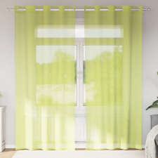 vidaXL 2 db almazöld fátyolfüggönyök rojtokkal 140x225 cm lakástextília