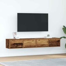 vidaXL 2 db antik fa szerelt fa fali TV-szekrény 80x31x25,5 cm bútor