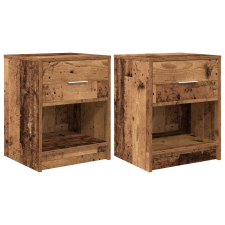 vidaXL 2 db antik fa színű éjjeliszekrény fiókkal 40x34x50 cm (858782) bútor