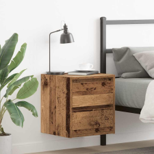 vidaXL 2 db antik fa színű falra szerelhető éjjeliszekrény 38x34x40 cm bútor