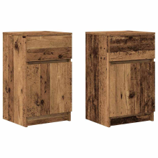 vidaXL 2 db antik fa színű szerelt fa éjjeliszekrény 39x35x65 cm (861334) bútor