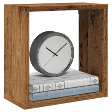 vidaXL 2 db antik fa színű szerelt fa fali kockapolc 30x15x30 cm bútor