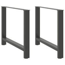 vidaXL 2 db antracit acél dohányzóasztal lábak 100x(72-73) cm bútor