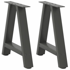 vidaXL 2 db antracit acél dohányzóasztal lábak A-alakú 38x(42-43) cm bútor