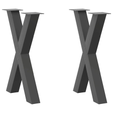 vidaXL 2 db antracit acél étkezőasztal lábak X-alakú 60x(72-73) cm bútor