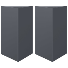 vidaXL 2 db antracit acél háromszög alakú kerti ültetőláda 50x43x75 cm (851176) kerti tárolás