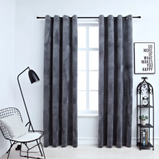 vidaXL 2 db antracit bársony sötétítőfüggöny gyűrűkkel 140 x 175 cm lakástextília