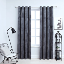 vidaXL 2 db antracit bársony sötétítőfüggöny gyűrűkkel 140 x 245 cm lakástextília