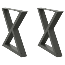 vidaXL 2 db antracitszürke acél dohányzóasztal láb 50 x (42-43,3) cm bútor