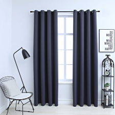 vidaXL 2 db antracitszürke sötétítőfüggöny fémgyűrűkkel 140 x 245 cm redőny