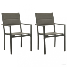vidaXL 2 db antracitszürke textilén és acél kerti szék kerti bútor