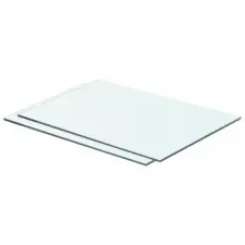 vidaXL 2 db átlátszó üveg paneles polc 50 x 30 cm kerti bútor