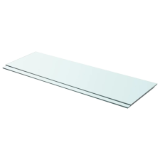 vidaXL 2 db átlátszó üveg paneles polc 90 x 30 cm bútor