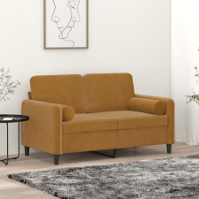 vidaXL 2 db barna bársony díszpárna Ø15x50 cm lakástextília