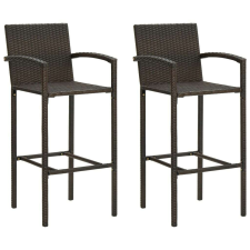 vidaXL 2 db barna polyrattan bárszék bútor