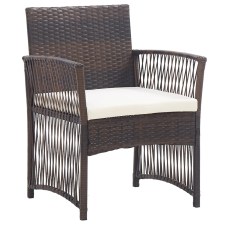 vidaXL 2 db barna polyrattan kerti karosszék párnákkal (46439) kerti bútor
