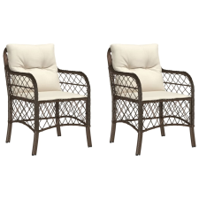 vidaXL 2 db barna polyrattan kerti szék párnával (365154) kerti bútor